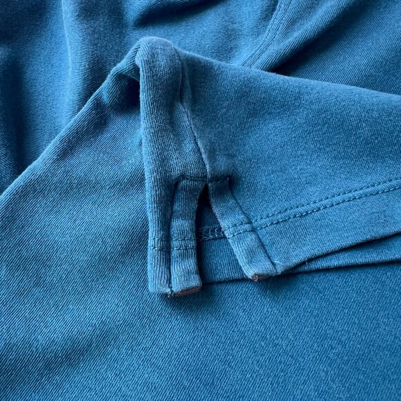 Structure Teal Stretch Cotton Men’s Polo Shirt – Size Large w/ Extra Button - Picture 7 of 14